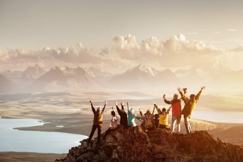 Big,Group,Of,People,Having,Fun,In,Success,Pose,With